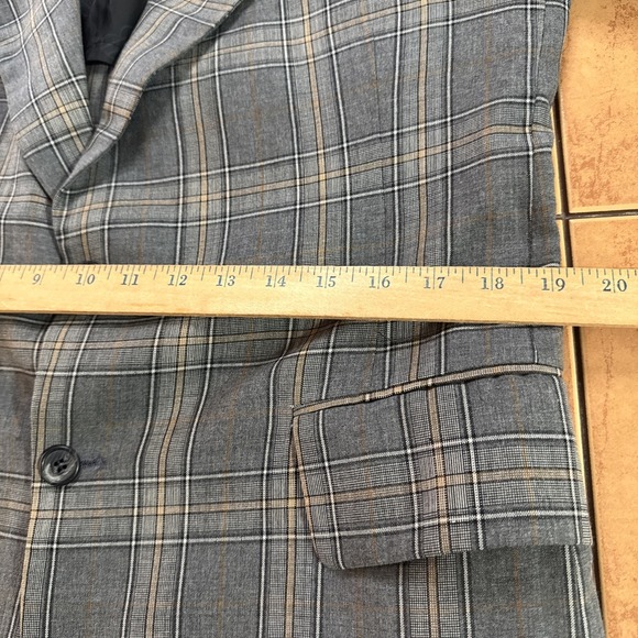Vtg Bill Blass 41L Gray Plaid Lightweight Wool Blazer Sport Coat Jacket 1977 - Picture 14 of 15